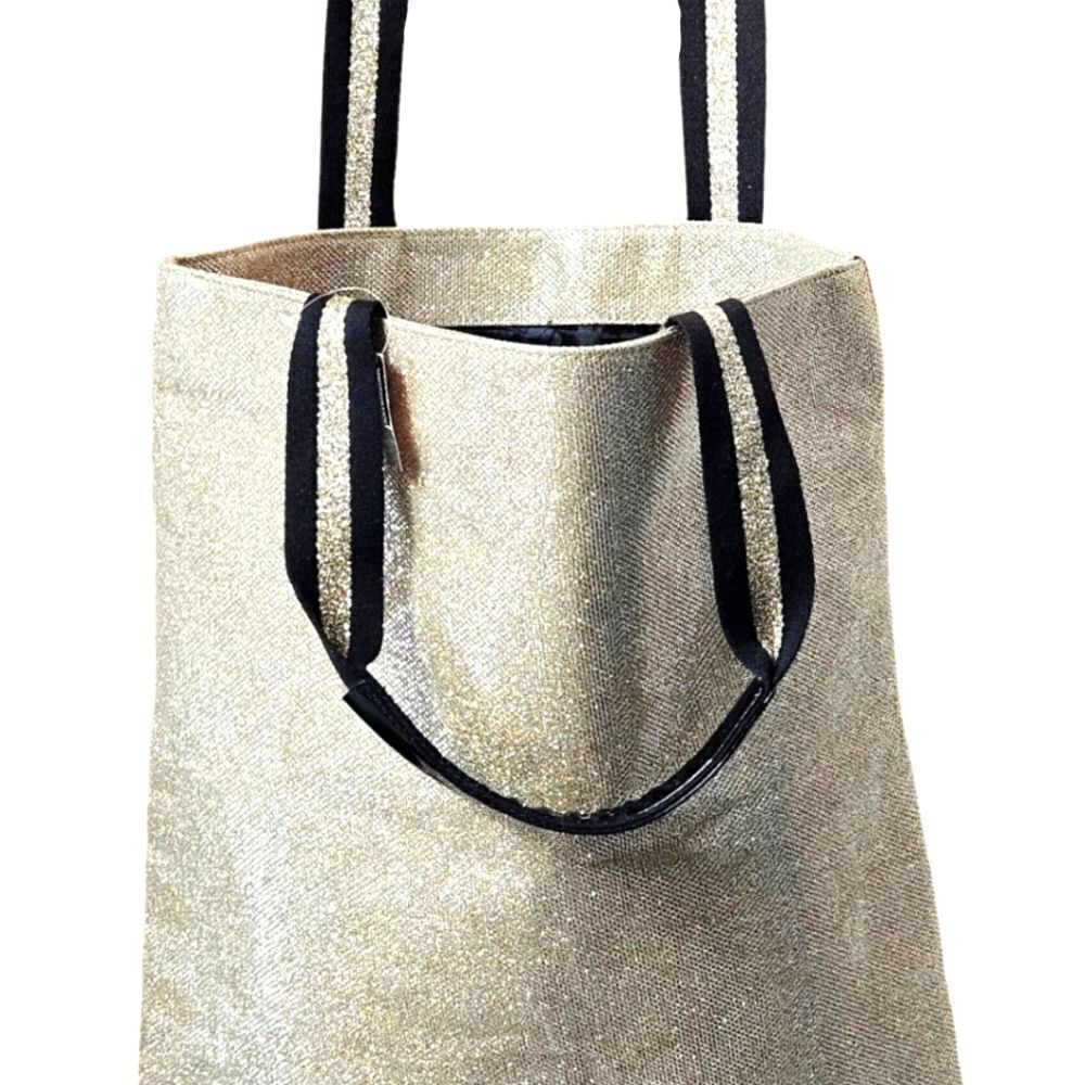 VICTORIA SECRET GOLD SPARKLY LARGE TOTE - Picture 8 of 12
